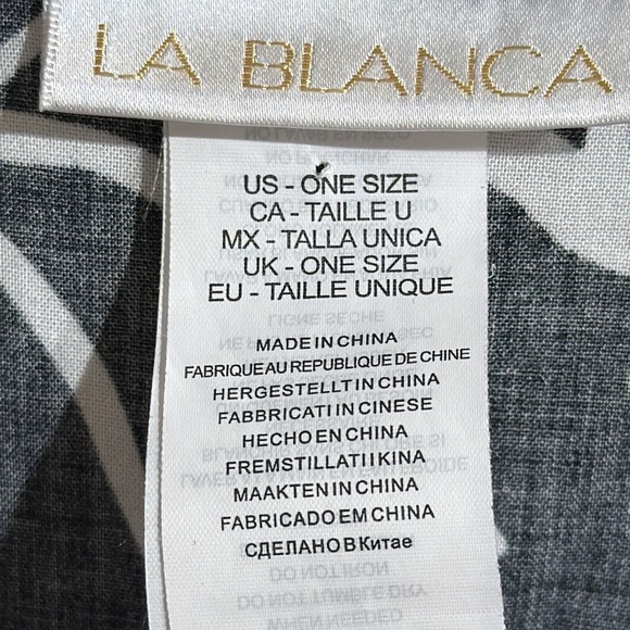 La Blanca Women One Size Kimono Swimwear CoverUp Black Moonlit Silhouette - Picture 5 of 15